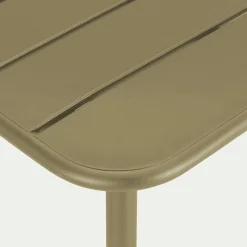 Table De Jardin*alinea Table de repas jardin fixe carrée en acier - kaki (2 places) Vert