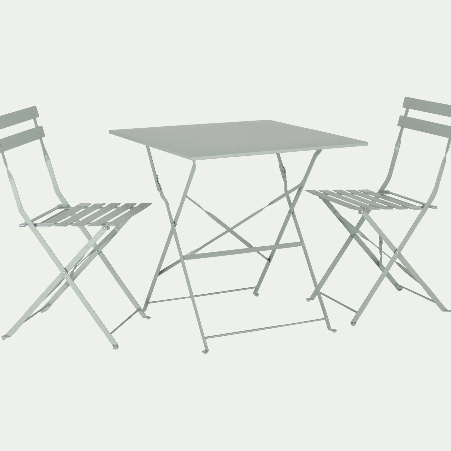 Table De Jardin*alinea Table de repas jardin pliante en acier - olivier (2 places) Vert