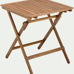 Table De Jardin*alinea Table de repas jardin pliante carrée en acacia huilé - (2 places) Bois foncé