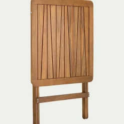 Table De Jardin*alinea Table de repas jardin pliante carrée en acacia huilé - (2 places) Bois foncé