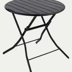 Table De Jardin*alinea Table de repas jardin ronde en acier - (2 places) Noir