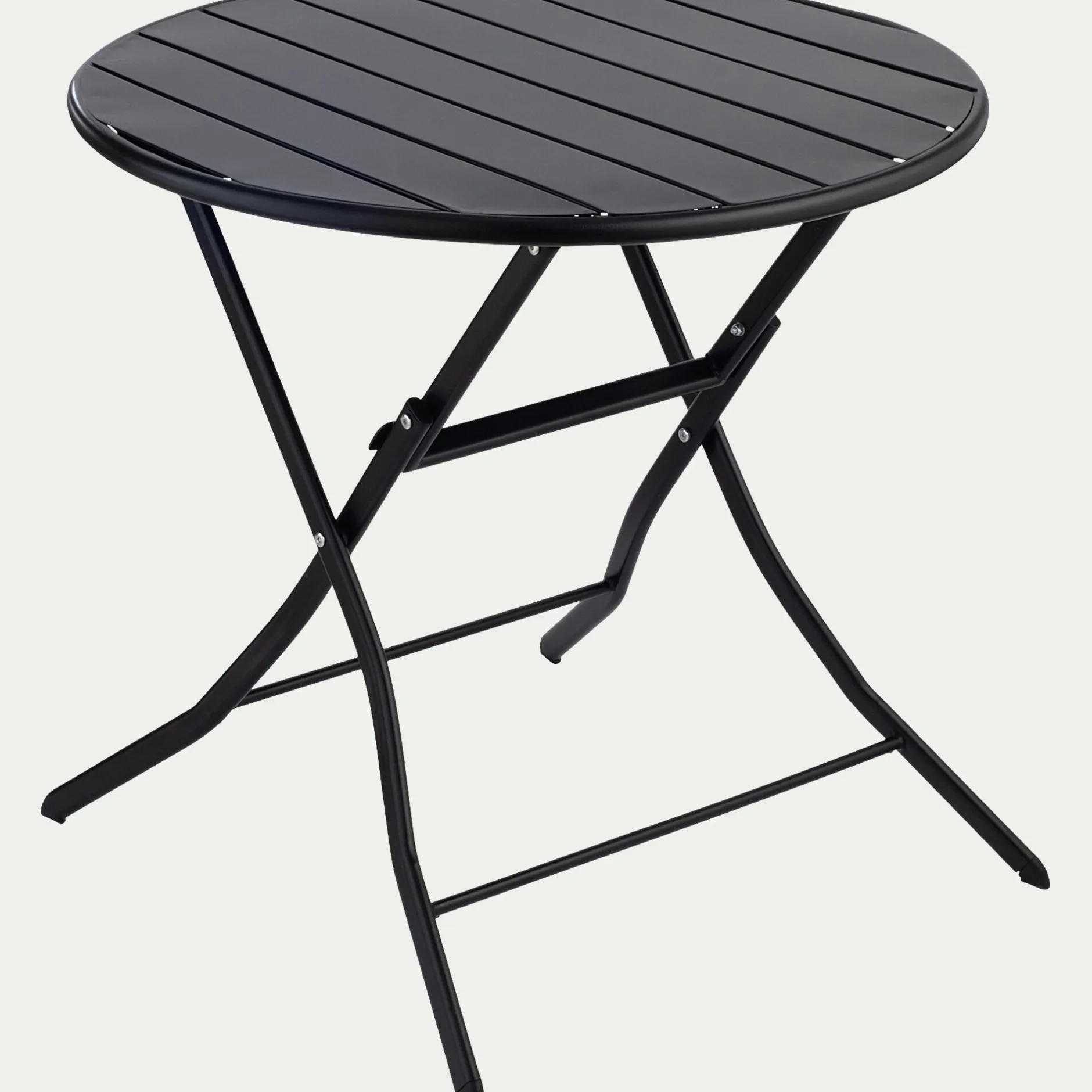 Table De Jardin*alinea Table de repas jardin ronde en acier - (2 places) Noir