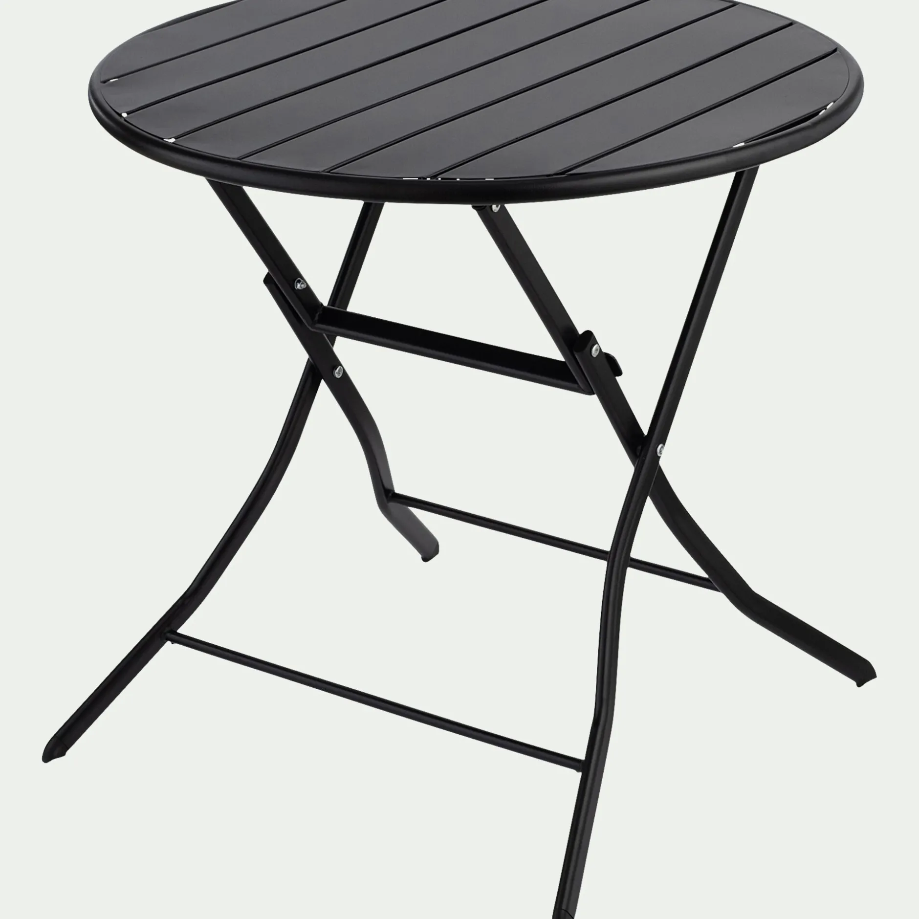 Table De Jardin*alinea Table de repas jardin ronde en acier - (2 places) Noir