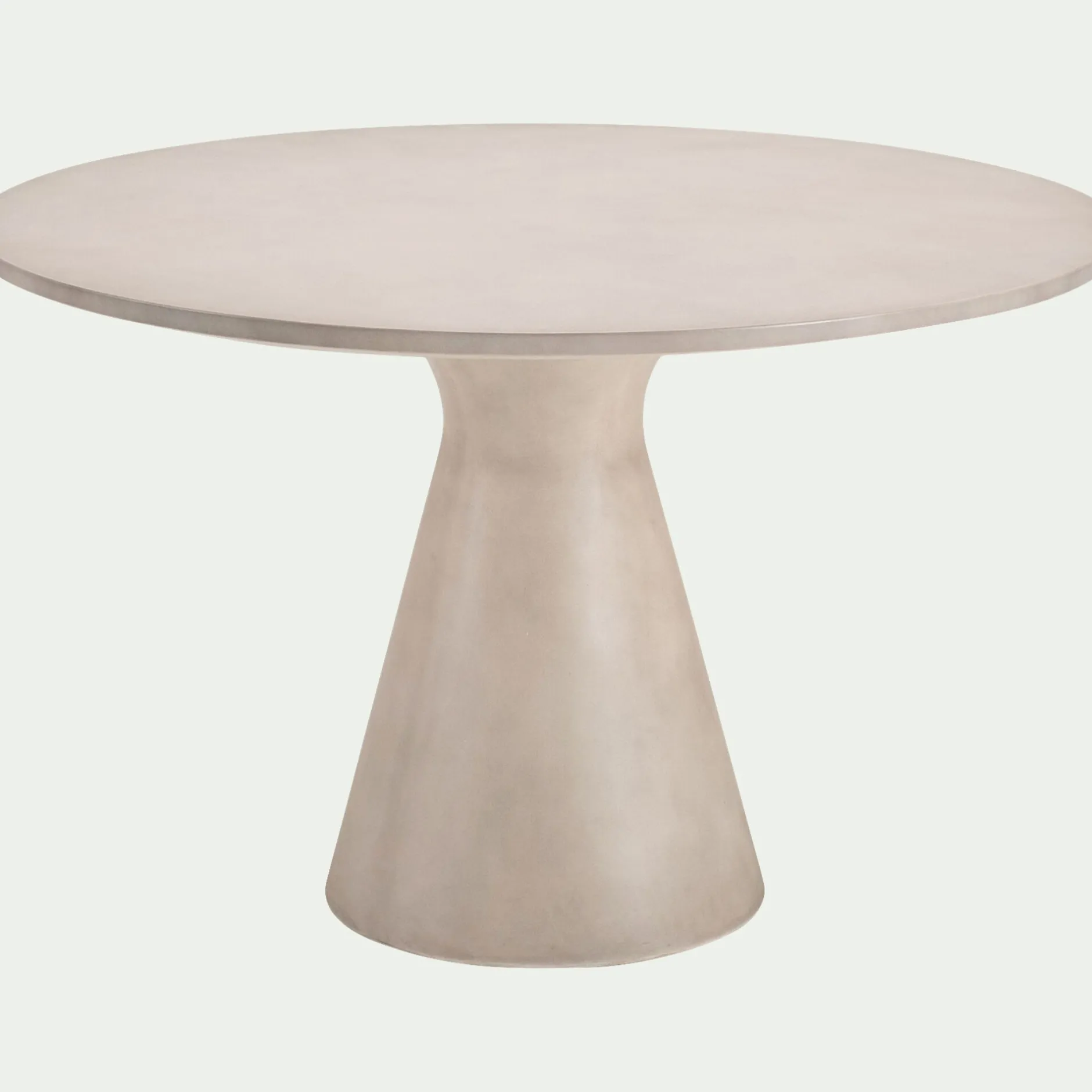 Table De Jardin*alinea Table de repas jardin ronde en béton ciré - (6 places) Blanc