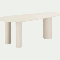 Table De Salle À Manger*alinea Table de repas organique en bois - écru (8 à 10 places) Blanc