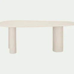 Table De Salle À Manger*alinea Table de repas organique en bois - écru (8 à 10 places) Blanc