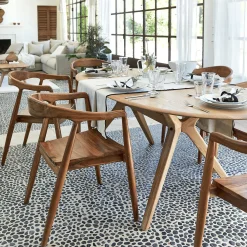 Table Extensible|Table De Salle À Manger*alinea Table de repas ovale extensible bois massif - (6 à 8 places) Bois clair