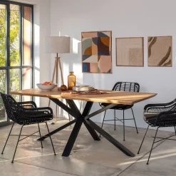 Table De Salle À Manger*alinea Table de repas piètement graphique en chêne - (8 places) Bois clair