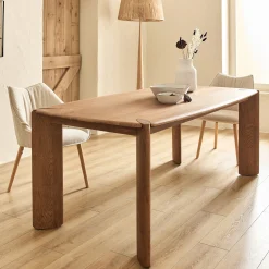 Table De Salle À Manger*alinea Table de repas rectangulaire en chêne massif - (8 places) Bois clair