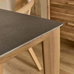 Table De Salle À Manger*alinea Table de repas rectangulaire en pierre et acier - anthracite (10 places) Gris