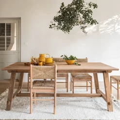 Table De Salle À Manger*alinea Table de repas rectangulaire en bois de teck - (8 places) Bois clair