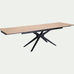 Table Extensible|Table De Salle À Manger*alinea Table de repas rectangulaire extensible en céramique - (10 à 12 places) Bois clair