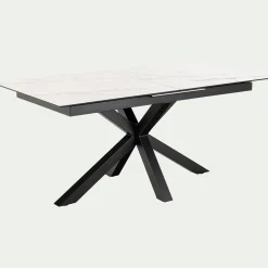 Table Extensible|Table De Salle À Manger*alinea Table de repas rectangulaire extensible en céramique - (6 à 8 places) Blanc