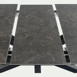 Table Extensible|Table De Salle À Manger*alinea Table de repas rectangulaire extensible en céramique - (6 à 8 places) Noir