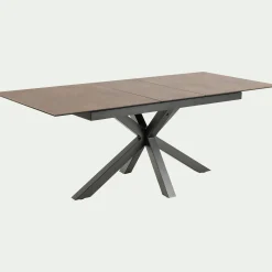 Table Extensible|Table De Salle À Manger*alinea Table de repas rectangulaire extensible en céramique - bronze (6 à 8 places) Marron