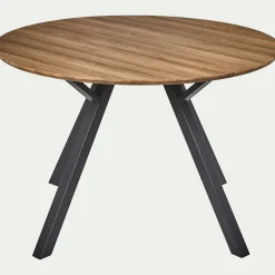 Table De Salle À Manger*alinea Table de repas ronde effet chêne - (4 places) Bois foncé