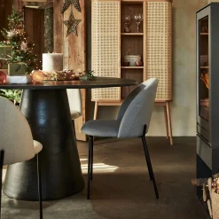 Table De Salle À Manger*alinea Table de repas ronde en aluminium coulé - (6 places) Noir