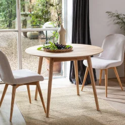 Table De Salle À Manger*alinea Table de repas ronde en bois de chêne - (4 places) Bois clair