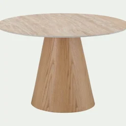 Table De Salle À Manger*alinea Table de repas ronde en bois et céramique - (4 à 6 places) Bois clair