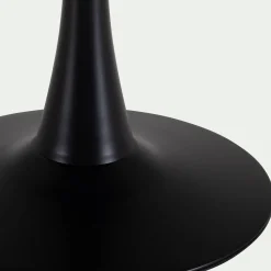 Table De Salle À Manger*alinea Table de repas ronde en bois et céramique - (4 places) Noir