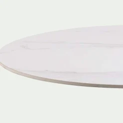 Table De Salle À Manger*alinea Table de repas ronde en bois et céramique - (4 places) Blanc