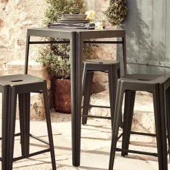 Table Haute De Jardin|Table De Jardin*alinea Table haute de jardin en acier - cèdre (2 places) Vert