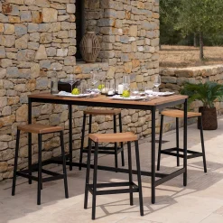 Table De Jardin|Table Haute De Jardin*alinea Table haute de repas jardin en eucalyptus - (6 places) Bois clair