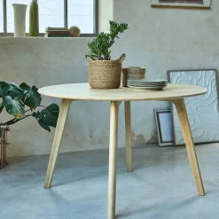 Table De Salle À Manger*alinea Table ronde en bambou massif - (6 places) Bois clair