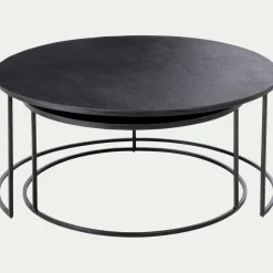 Bout De Canapé|Table Basse*alinea Tables basses gigognes rondes en métal - Noir