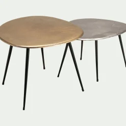 Bout De Canapé|Table Basse*alinea Tables gigognes en fonte d'aluminium - Doré