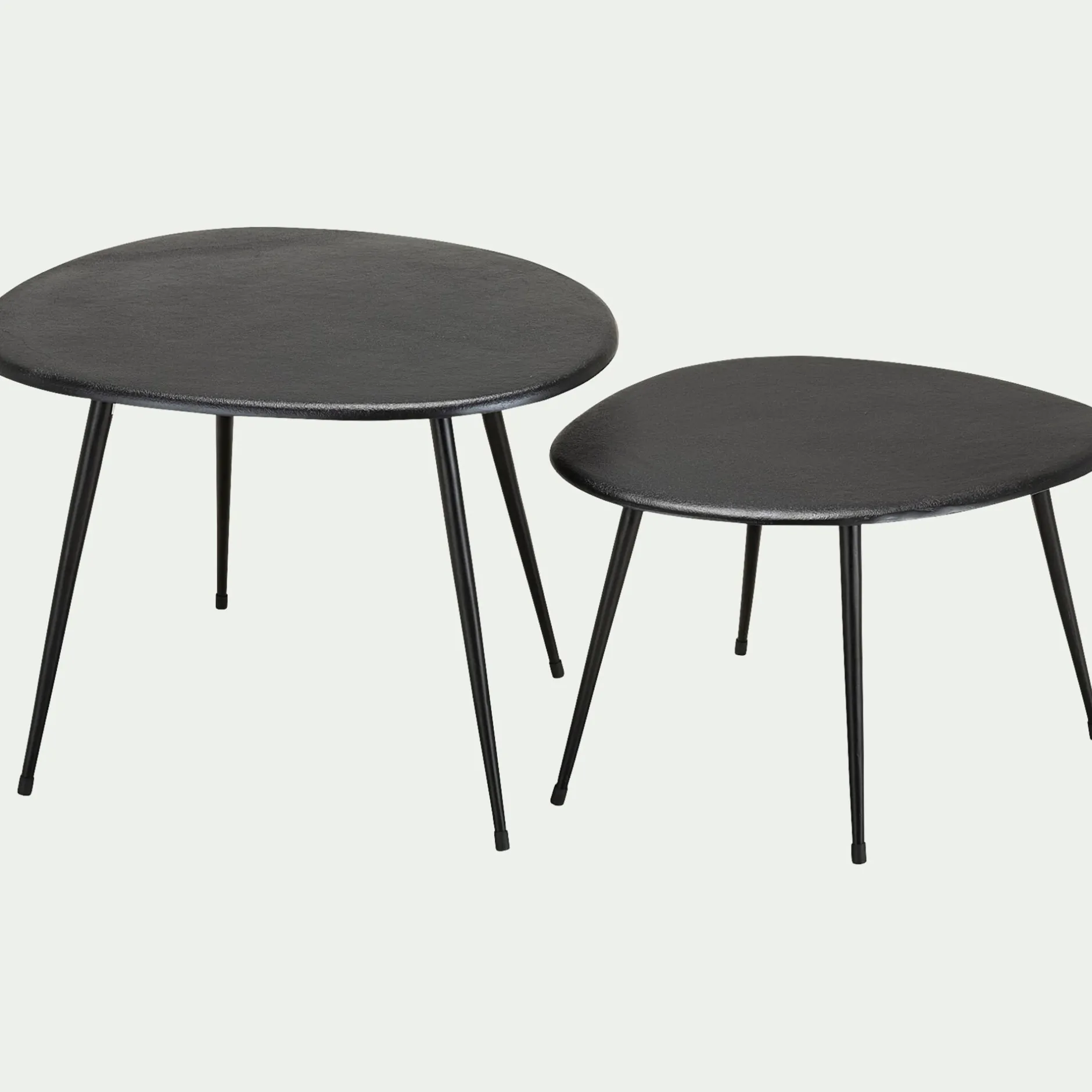 Bout De Canapé|Table Basse*alinea Tables gigognes en fonte d'aluminium - Noir
