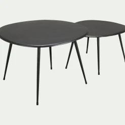 Bout De Canapé|Table Basse*alinea Tables gigognes en fonte d'aluminium - Noir