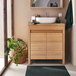 Rangement De Salle De Bain*alinea Tablette / Top simple pour meuble sous-vasque L80cm Bois clair