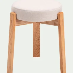Tabouret*alinea Tabouret bas en bois de frêne et tissu H45cm - alpilles Beige