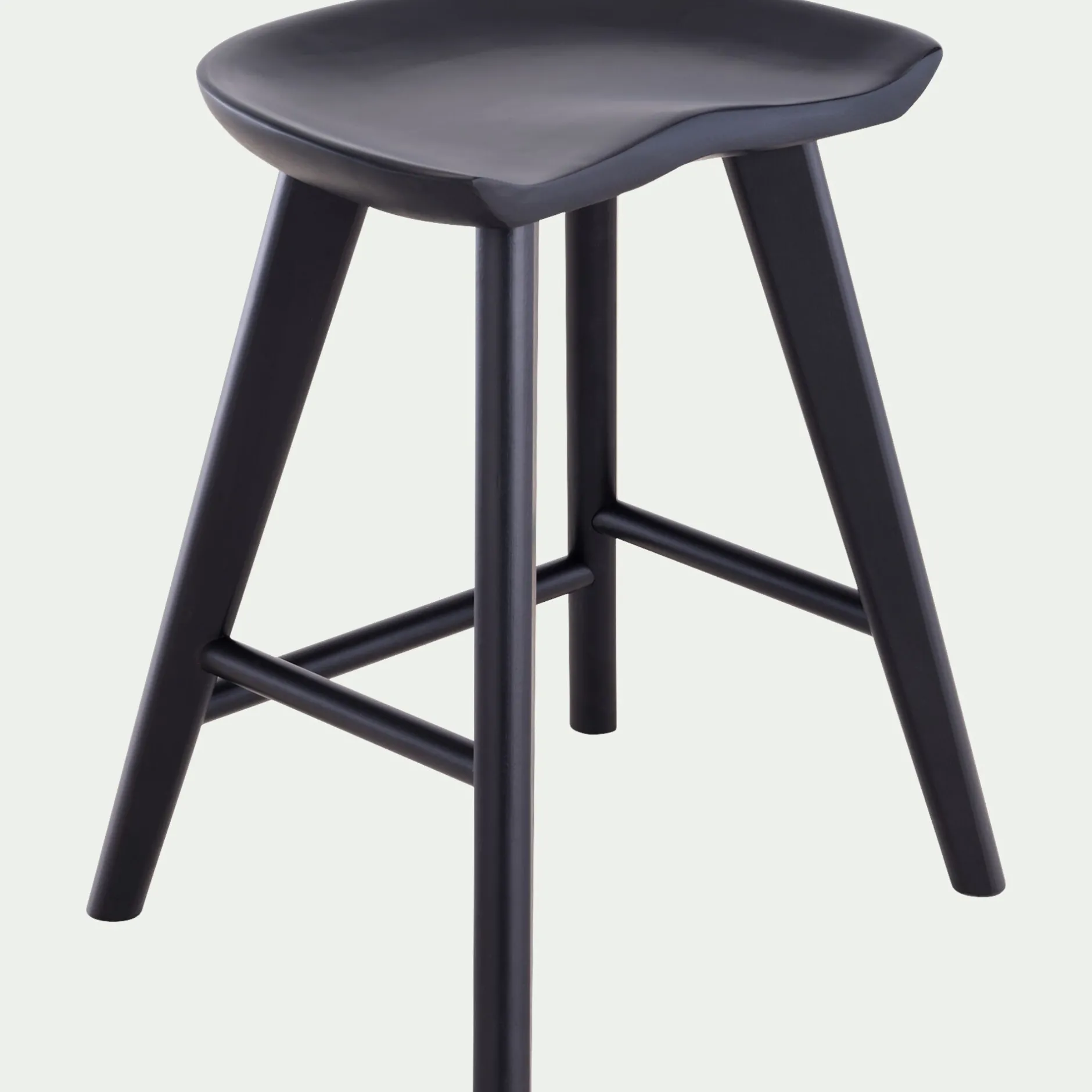 Tabouret*alinea Tabouret bas en chêne massif H49cm - Noir