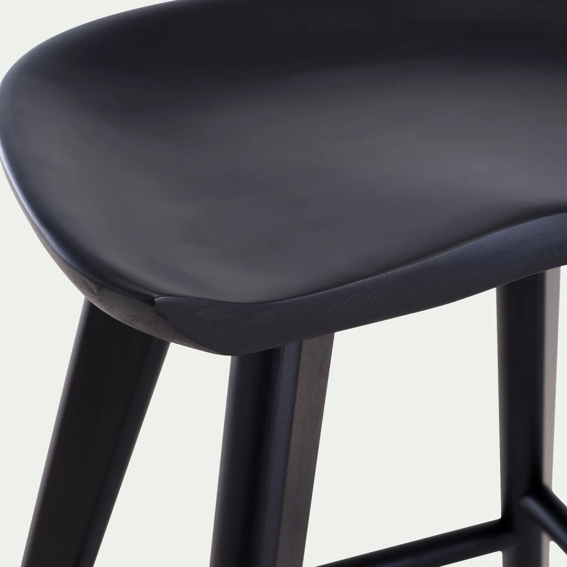 Tabouret*alinea Tabouret bas en chêne massif H49cm - Noir