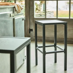 Tabouret Haut De Bar*alinea Tabouret de bar en acier - H74cm Noir