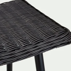 Chaise De Jardin|Tabouret Haut De Bar*alinea Tabouret de bar en fer et résine tressée H72cm - Noir