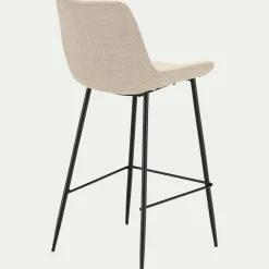 Tabouret Haut De Bar*alinea Tabouret haut de repas en tissu H65cm - Gris