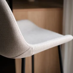 Tabouret Haut De Bar*alinea Tabouret haut de repas en tissu H75cm - Gris