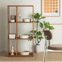 Rangement À Composer|Bibliothèque Et Étagère*alinea Étagère 6 cases en chêne massif - Bois foncé