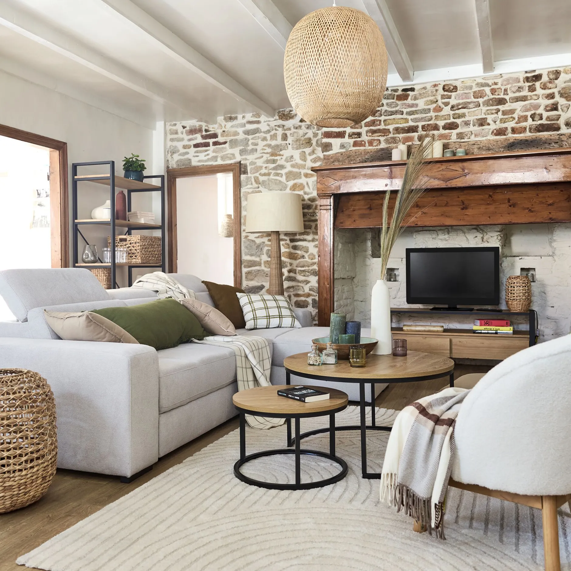 Bibliothèque Et Étagère*alinea Étagère 5 tablettes en métal noir et pin massif - h180cm Bois clair