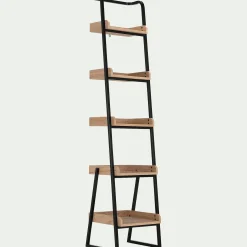 Bibliothèque Et Étagère*alinea Étagère 5 tablettes plaquée frêne et métal noir L40cm - Bois clair
