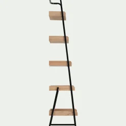 Bibliothèque Et Étagère*alinea Étagère 5 tablettes plaquée frêne et métal noir L40cm - Bois clair