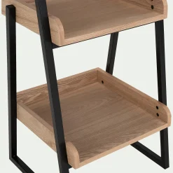 Bibliothèque Et Étagère*alinea Étagère 5 tablettes plaquée frêne et métal noir L40cm - Bois clair