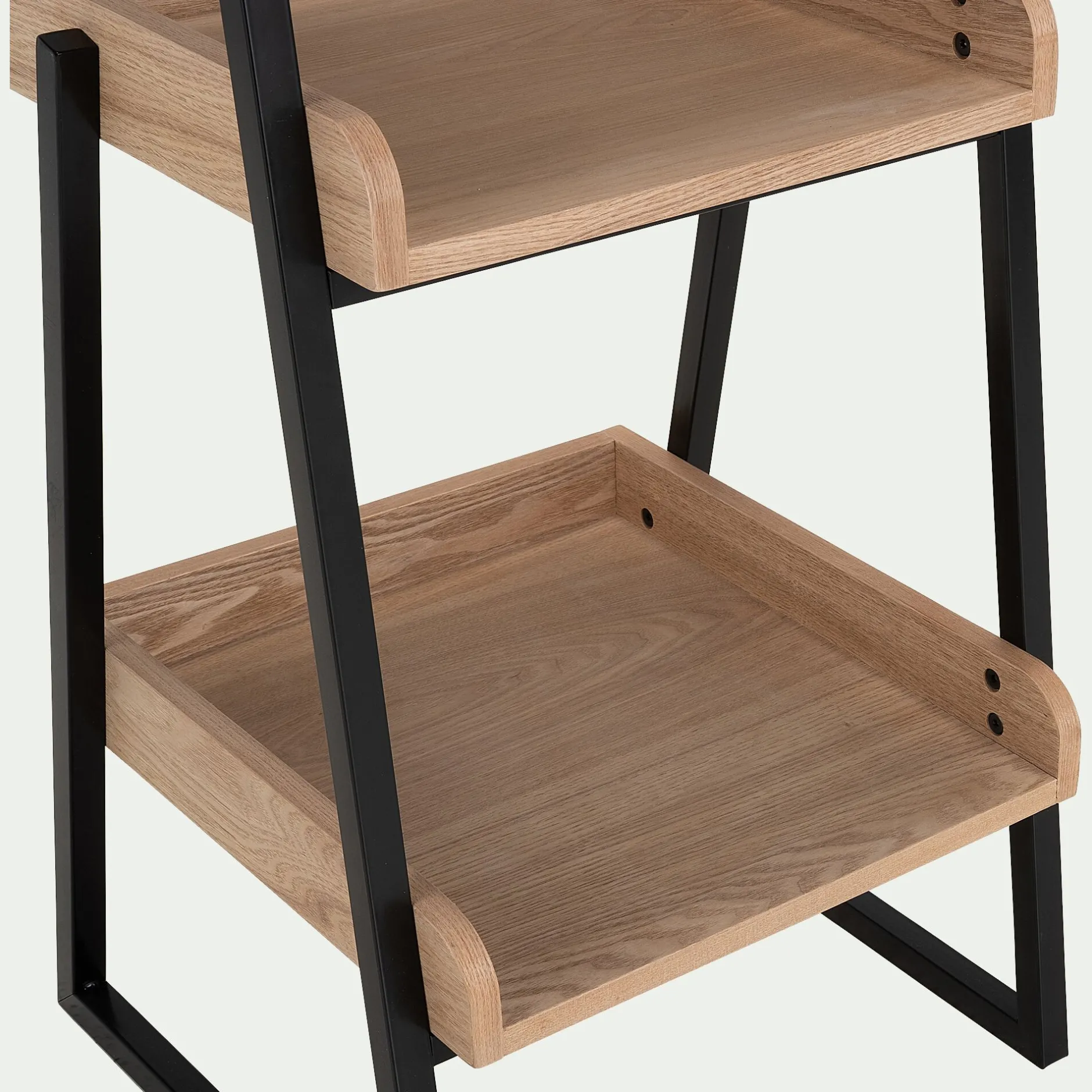 Bibliothèque Et Étagère*alinea Étagère 5 tablettes plaquée frêne et métal noir L40cm - Bois clair