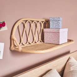 Matelas Enfant|Déco Murale*alinea Étagère murale décorative en rotin - L61xH21cm Naturel