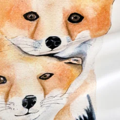 Bureau Enfant|Linge De Lit Enfant*alinea Taie d'oreiller enfant imprimé renard en coton 63x63cm - Orange