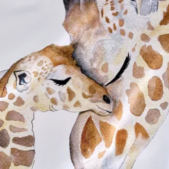 Bureau Enfant|Linge De Lit Enfant*alinea Taie d'oreiller enfant imprimé girafe en coton 63x63cm - marron