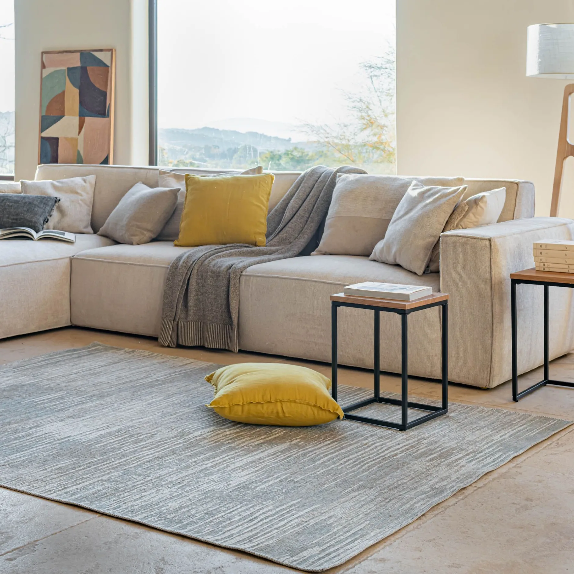 Tapis De Salon*alinea Tapis à motifs abstraits 160x230cm - Gris